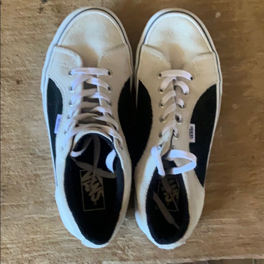 Cream and black vans